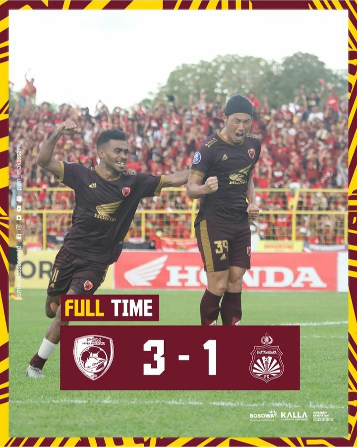 Menang Lagi di GBH Parepare, PSM di Ambang Juara Liga 1